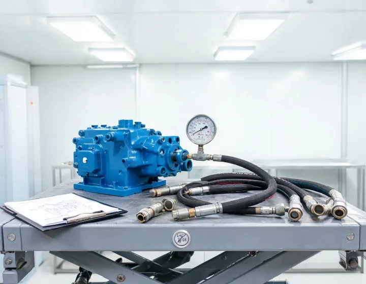 Hydraulic service bench with pump testing